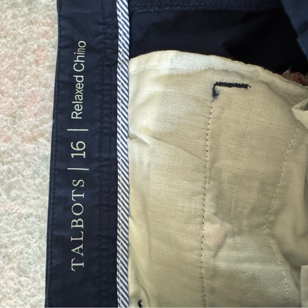 Talbots Navy Relaxed Chinos With Pink Flamingos 16 - Picture 4 of 8